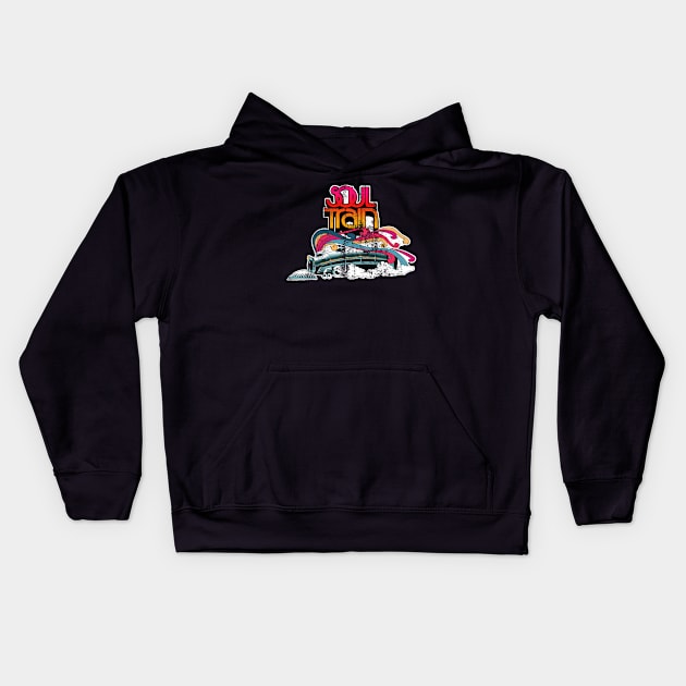 Soul Train, distressed Kids Hoodie by MonkeyKing